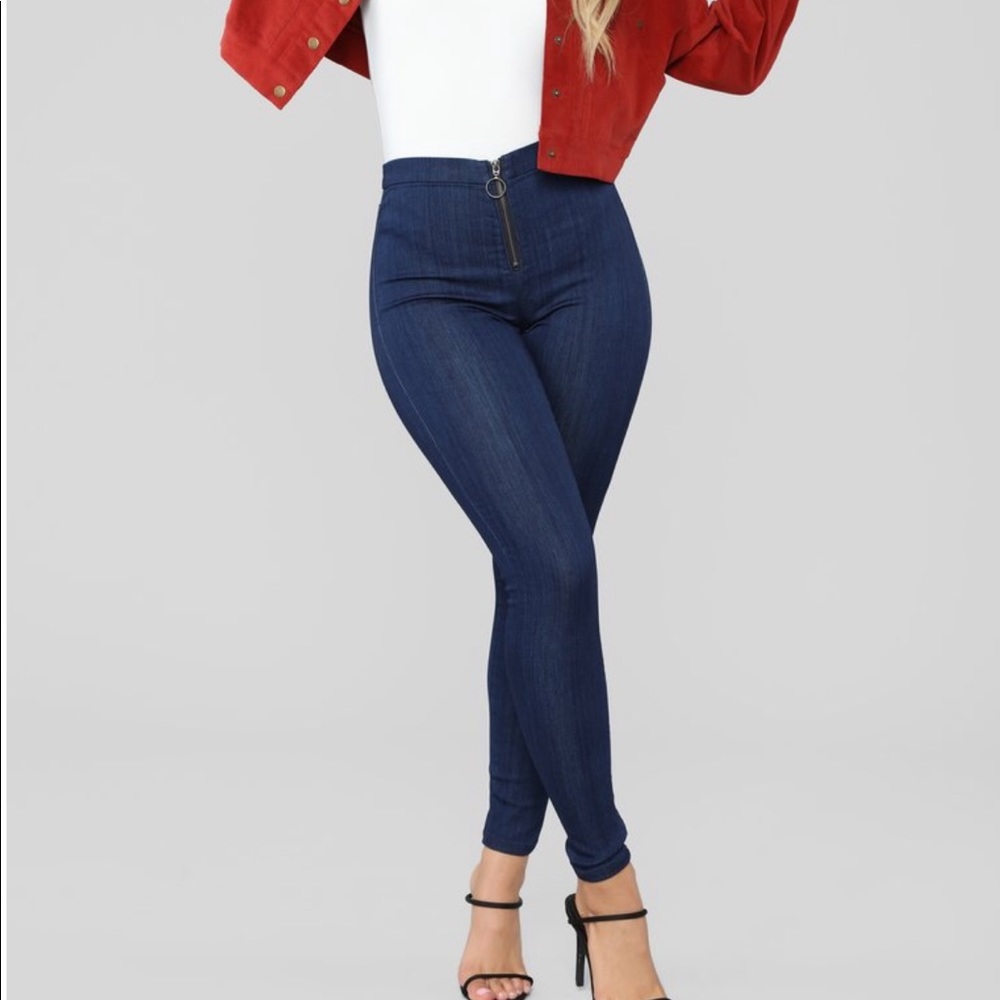 Fashion nova high waist zip front skinny jeans